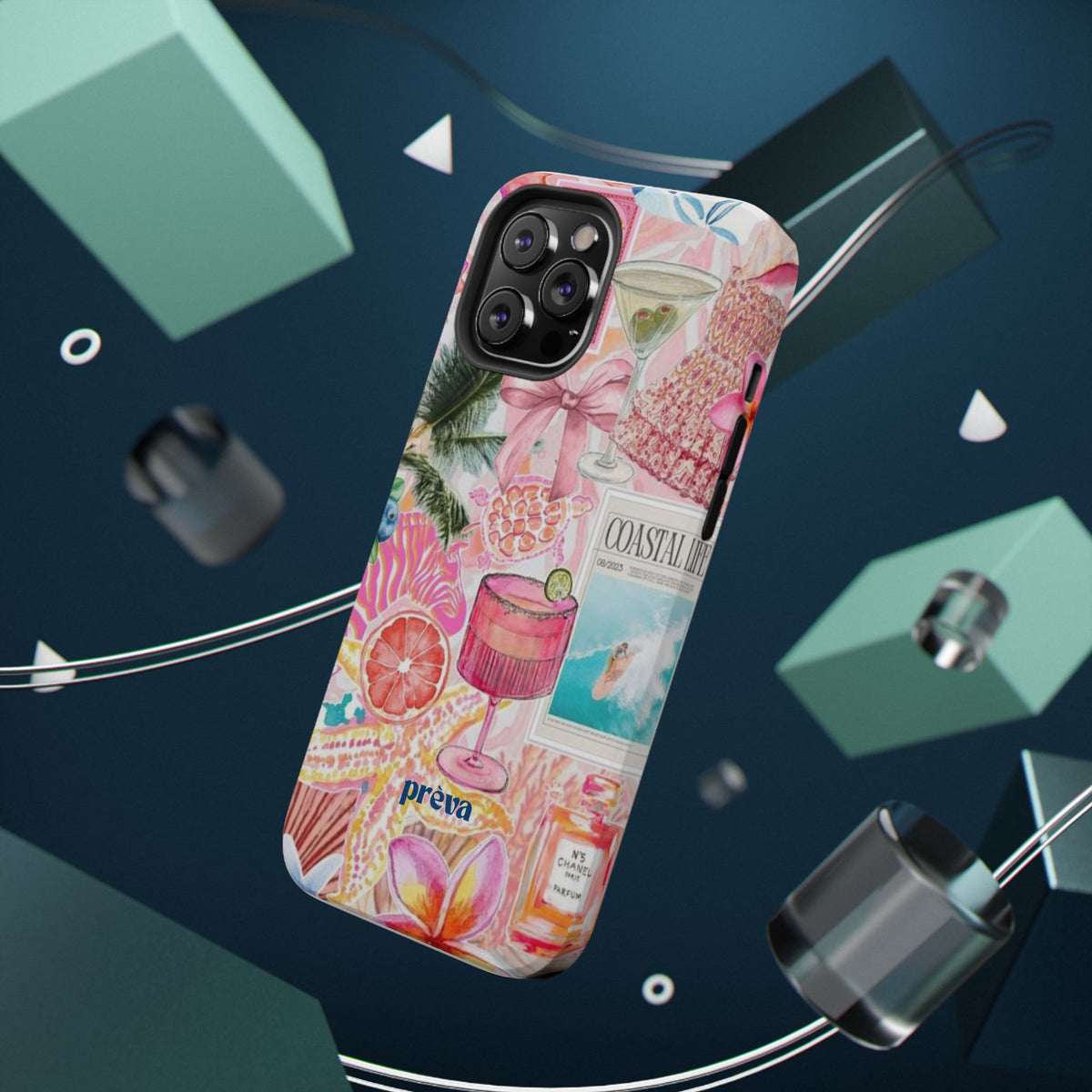 Pink Cocktail Collage Phone Case
