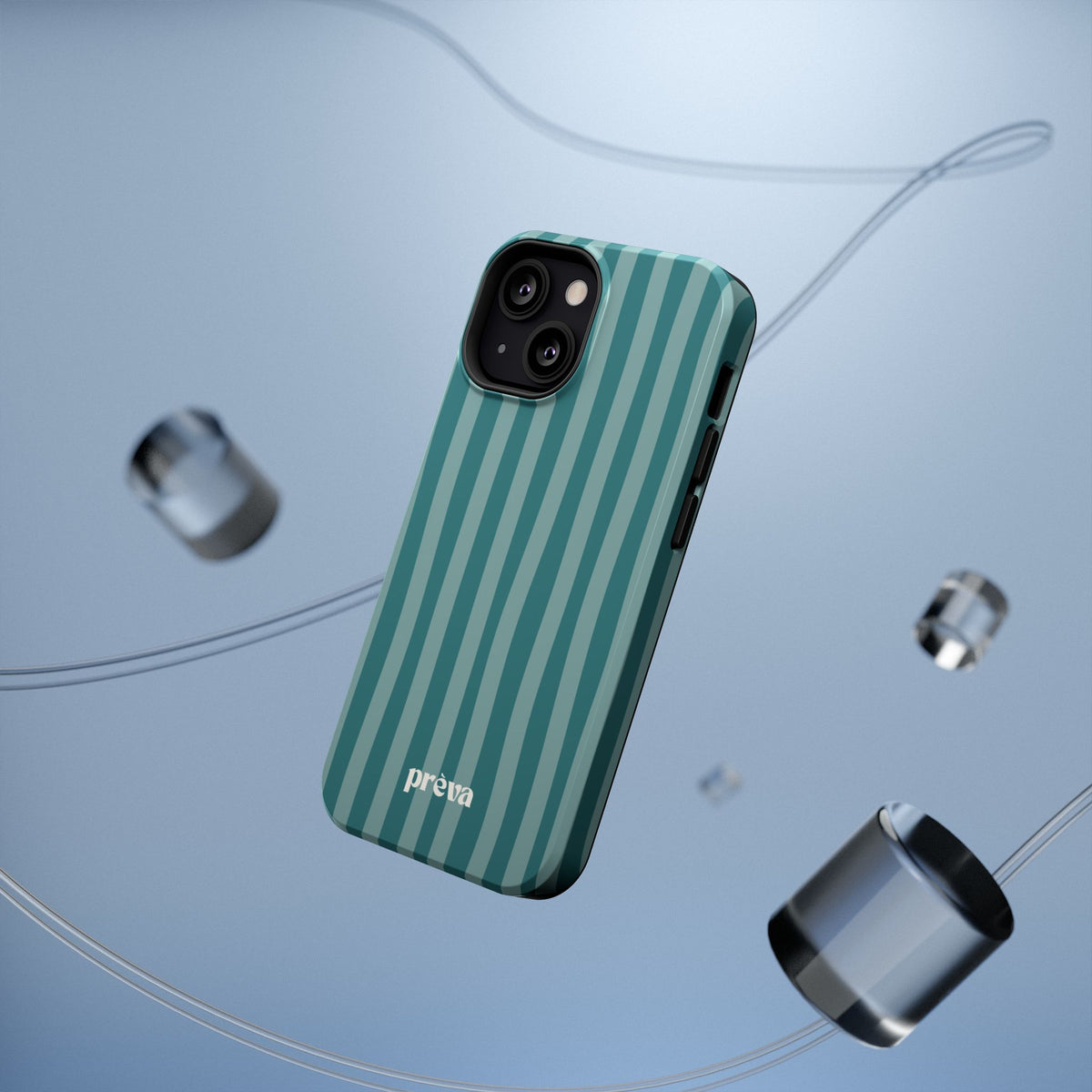 Striped Teal Phone Case