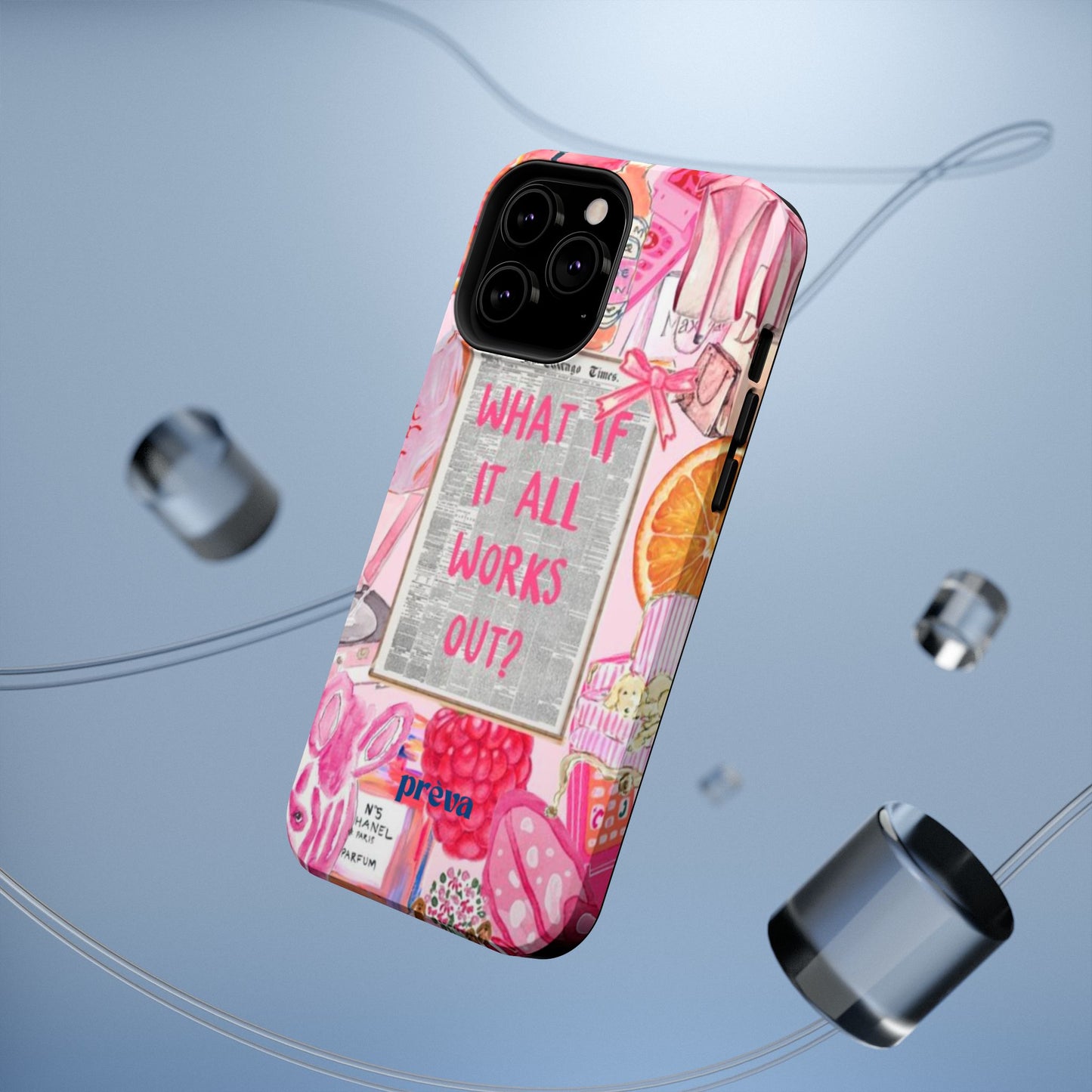 Pink "What If It All Works Out?" Collage Phone Case