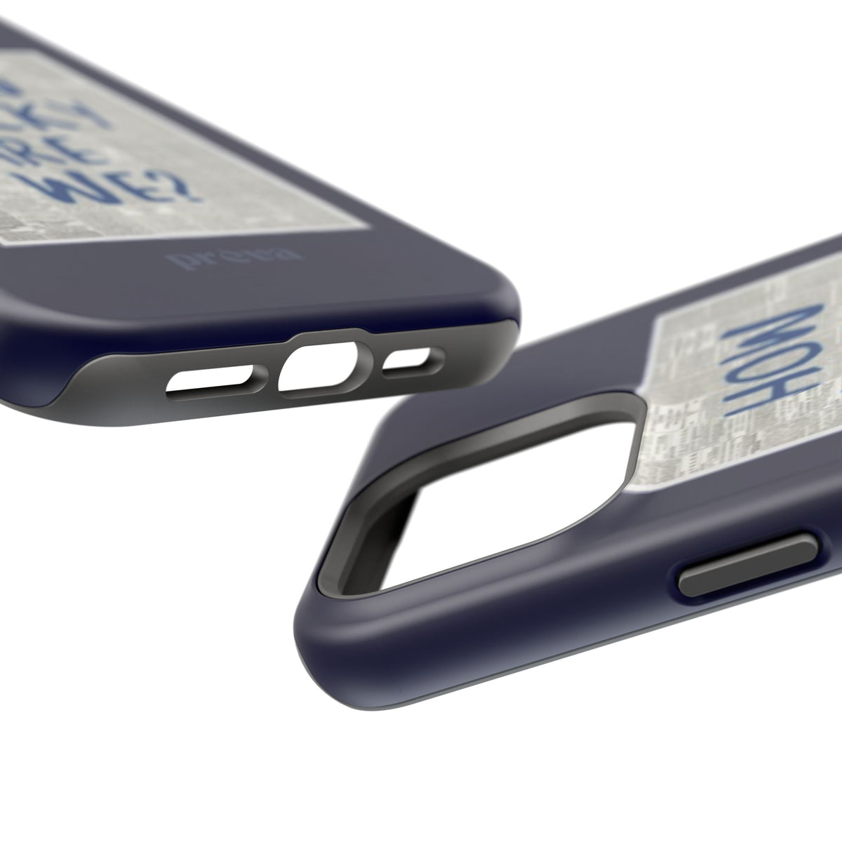 Navy How Lucky Are We Phone Case