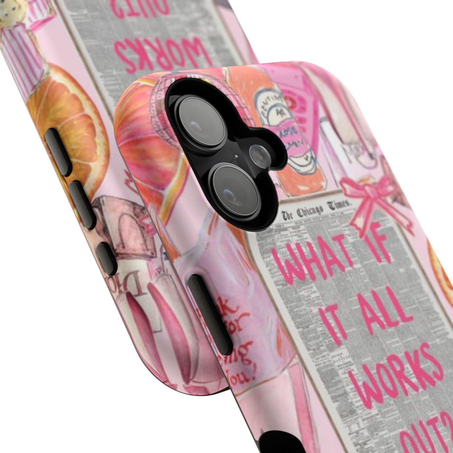 Pink "What If It All Works Out?" Collage Phone Case