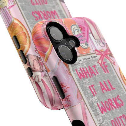 Pink "What If It All Works Out?" Collage Phone Case