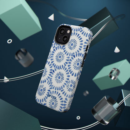 Blue Floral Spiral Phone Case