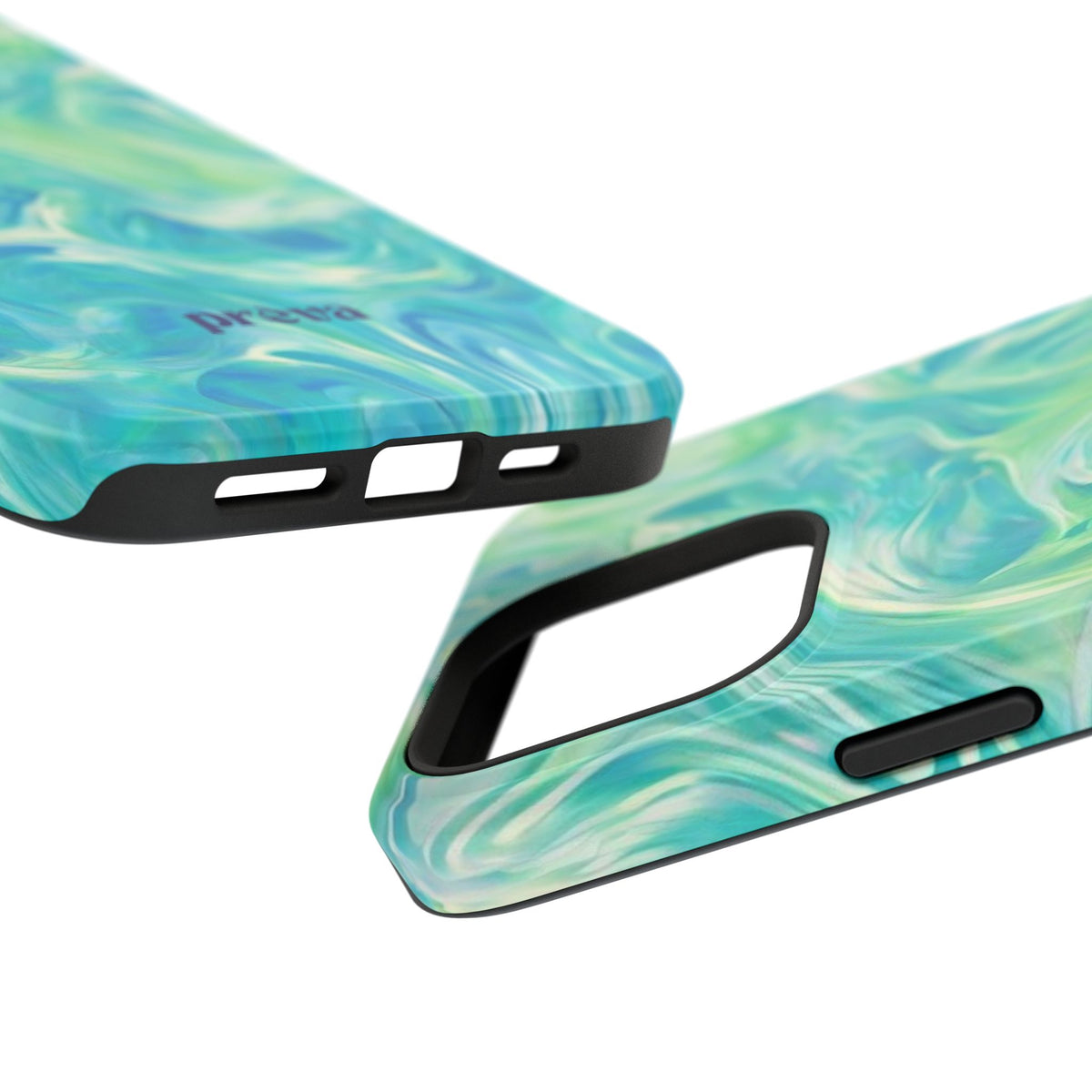 Impact-Resistant Phone Case — Teal Green Marble Swirl
