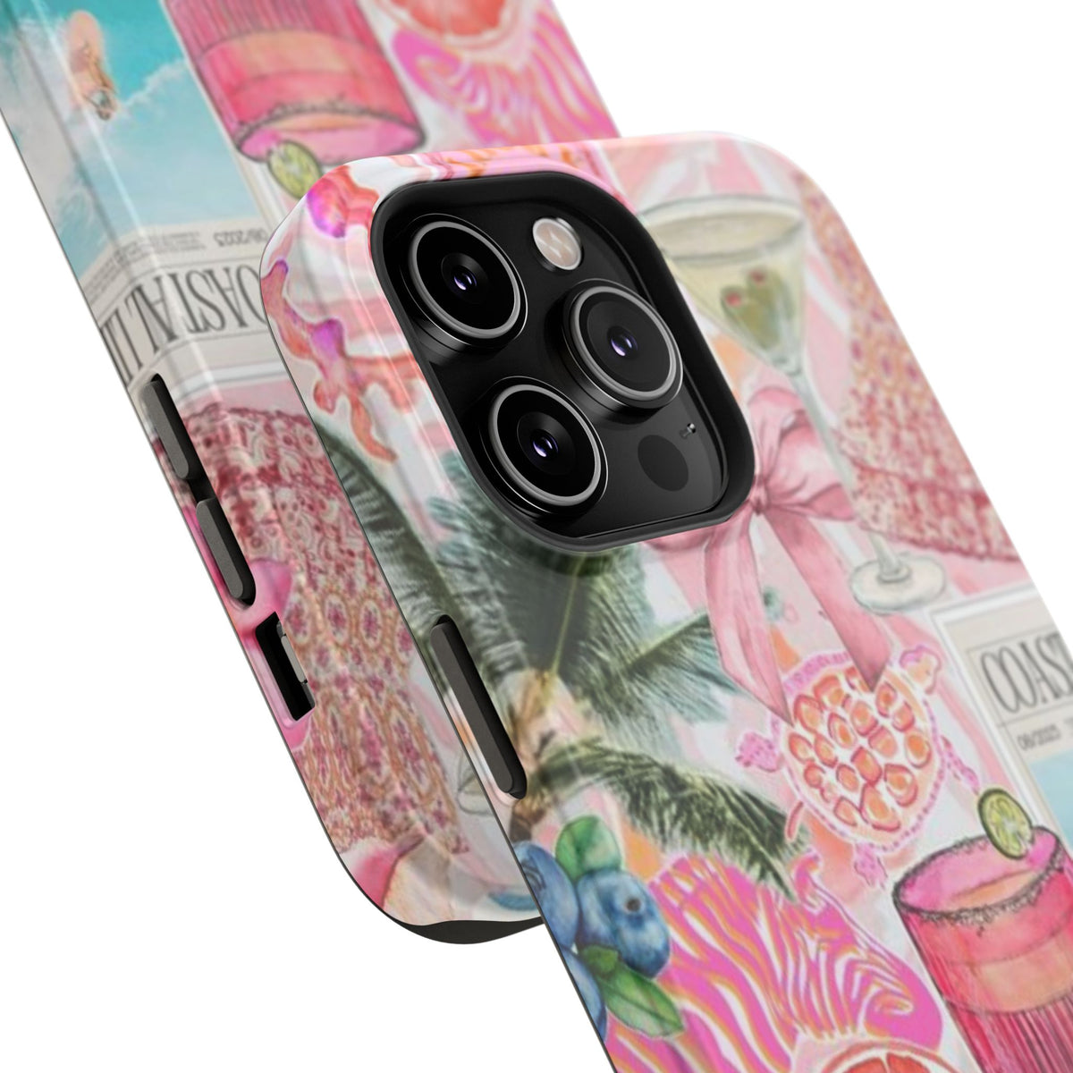 Pink Cocktail Collage Phone Case