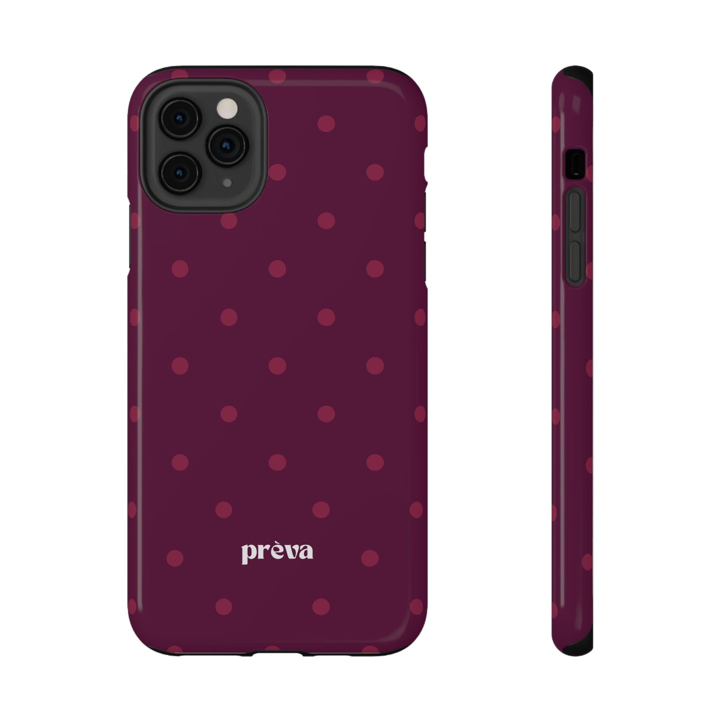 Maroon Polka Dots Phone Case