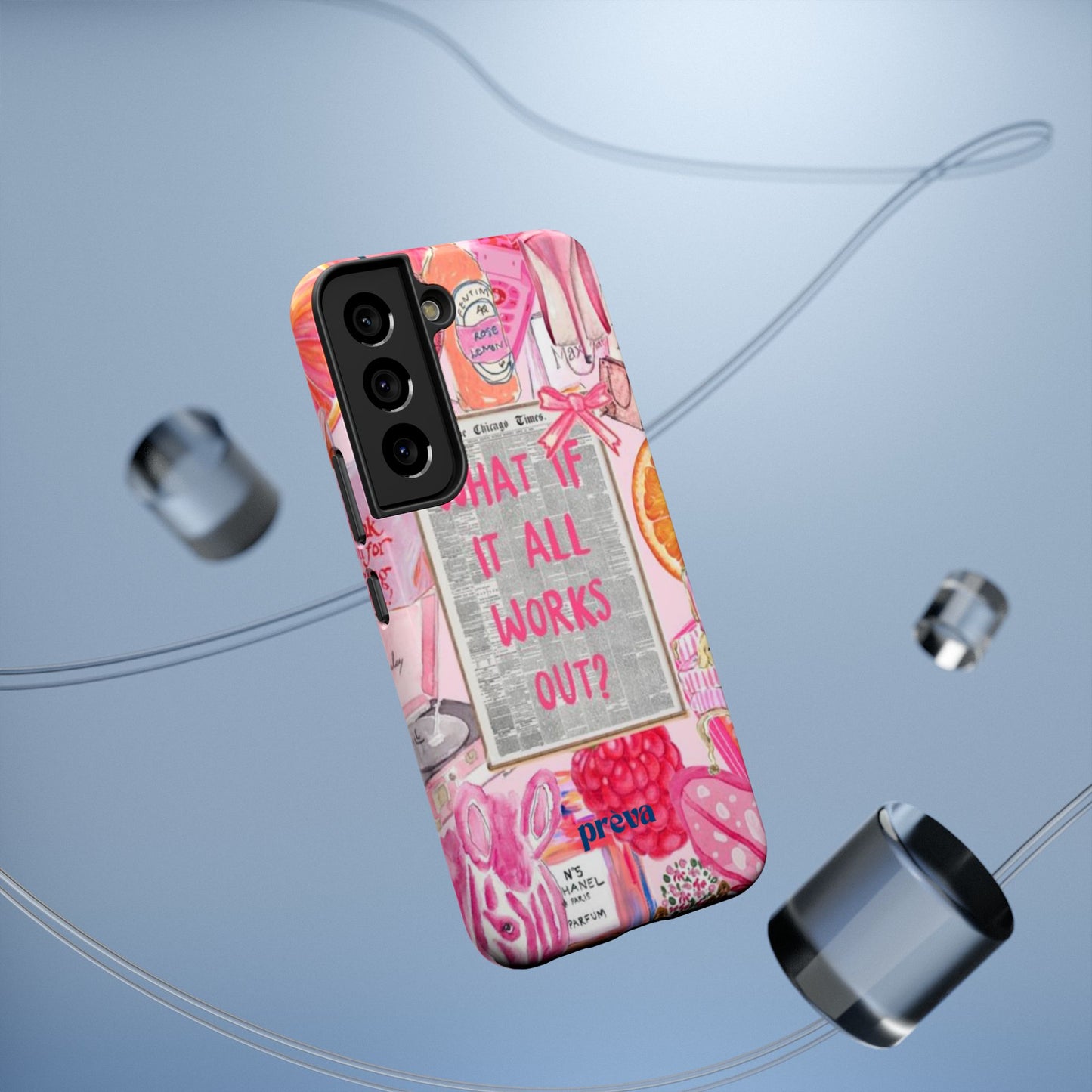 Pink "What If It All Works Out?" Collage Phone Case