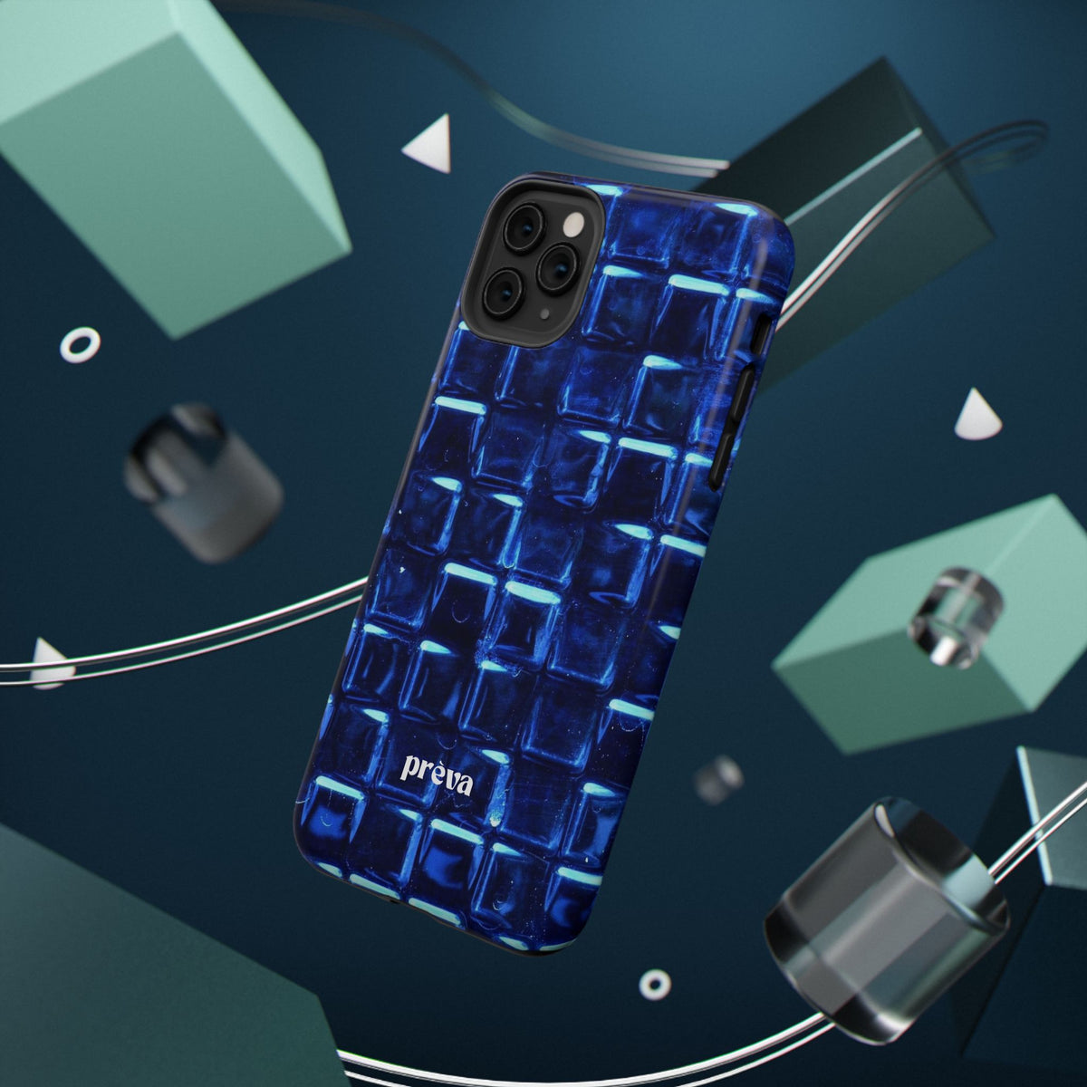 Blue Glass Tile Impact-Resistant Phone Case