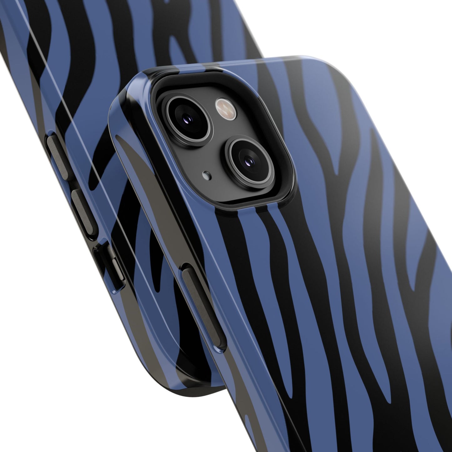Blue & Black Zebra Stripe Phone Case