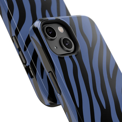Blue & Black Zebra Stripe Phone Case