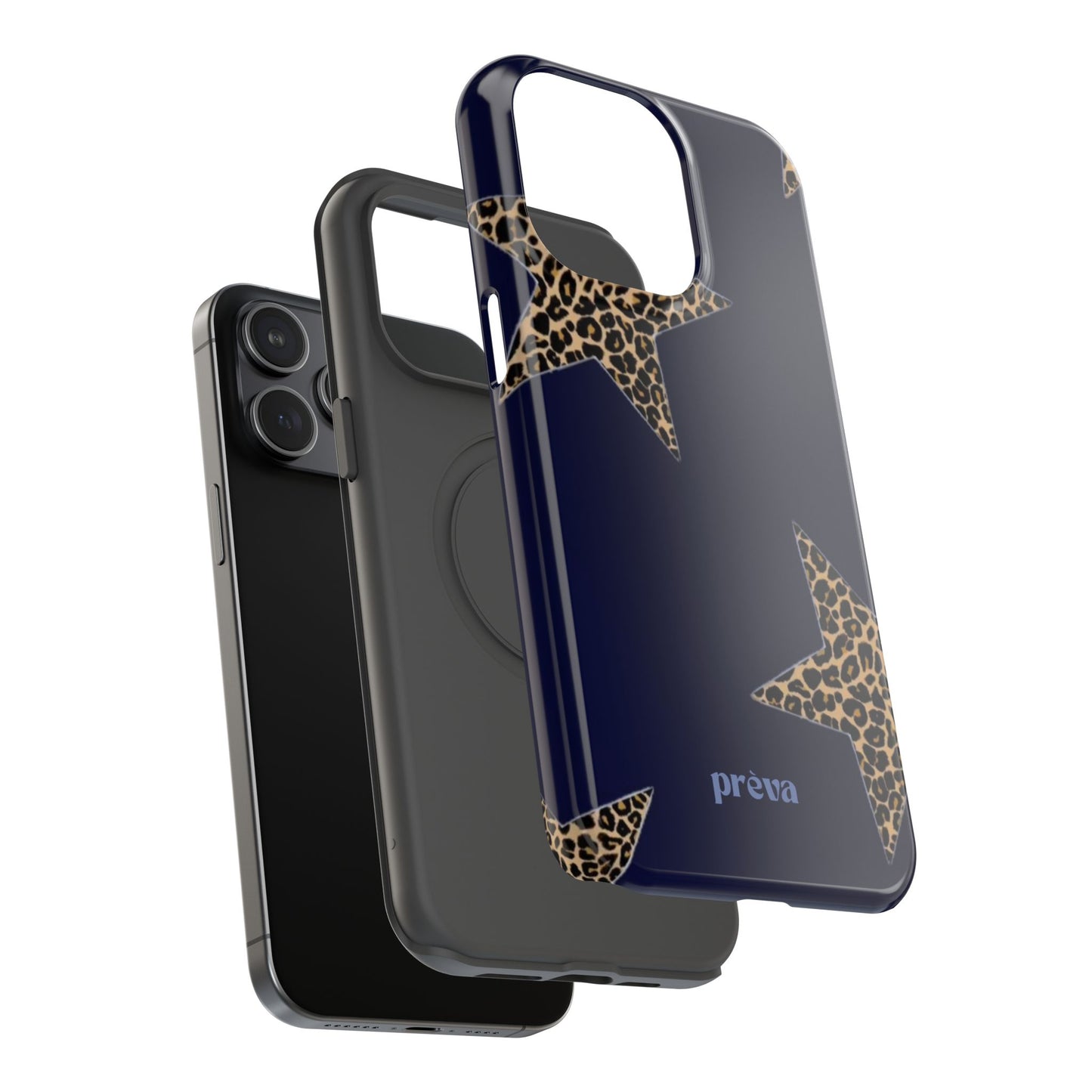 Navy Leopard Star Phone Case
