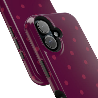 Maroon Polka Dots Phone Case