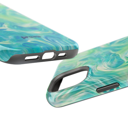 Impact-Resistant Phone Case — Teal Green Marble Swirl