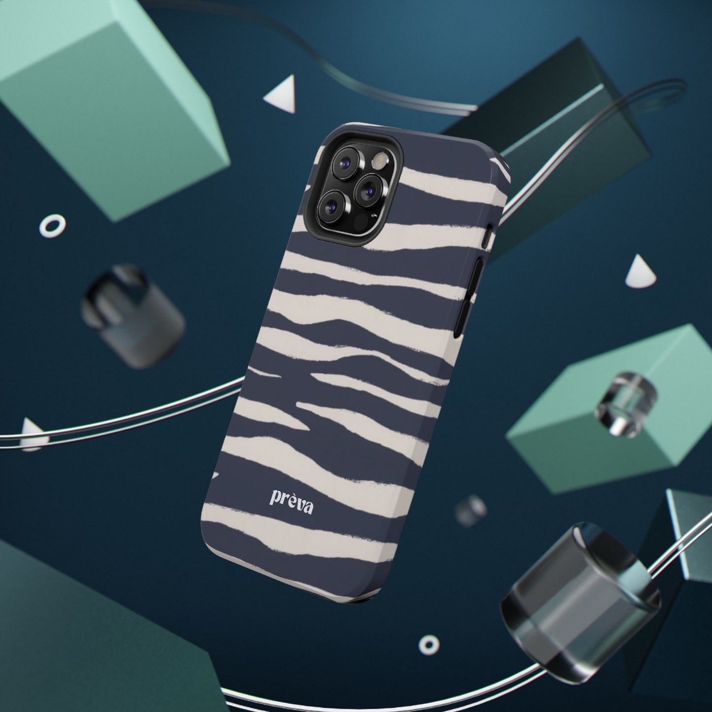 Navy & Cream Zebra Phone Case