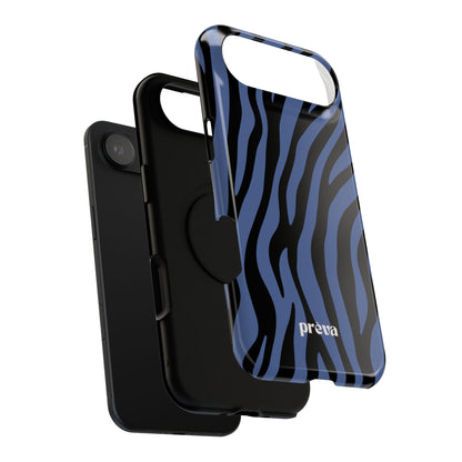 Blue & Black Zebra Stripe Phone Case