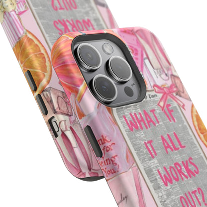 Pink "What If It All Works Out?" Collage Phone Case