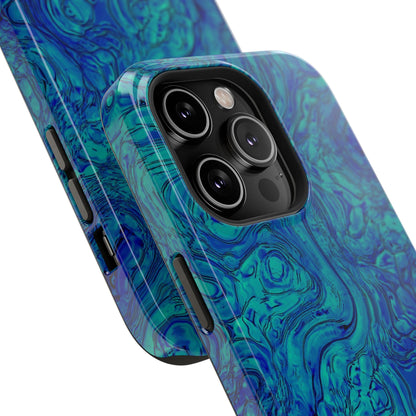 Blue Marble Impact-Resistant Phone Case — Protective Ripple Swirl Design