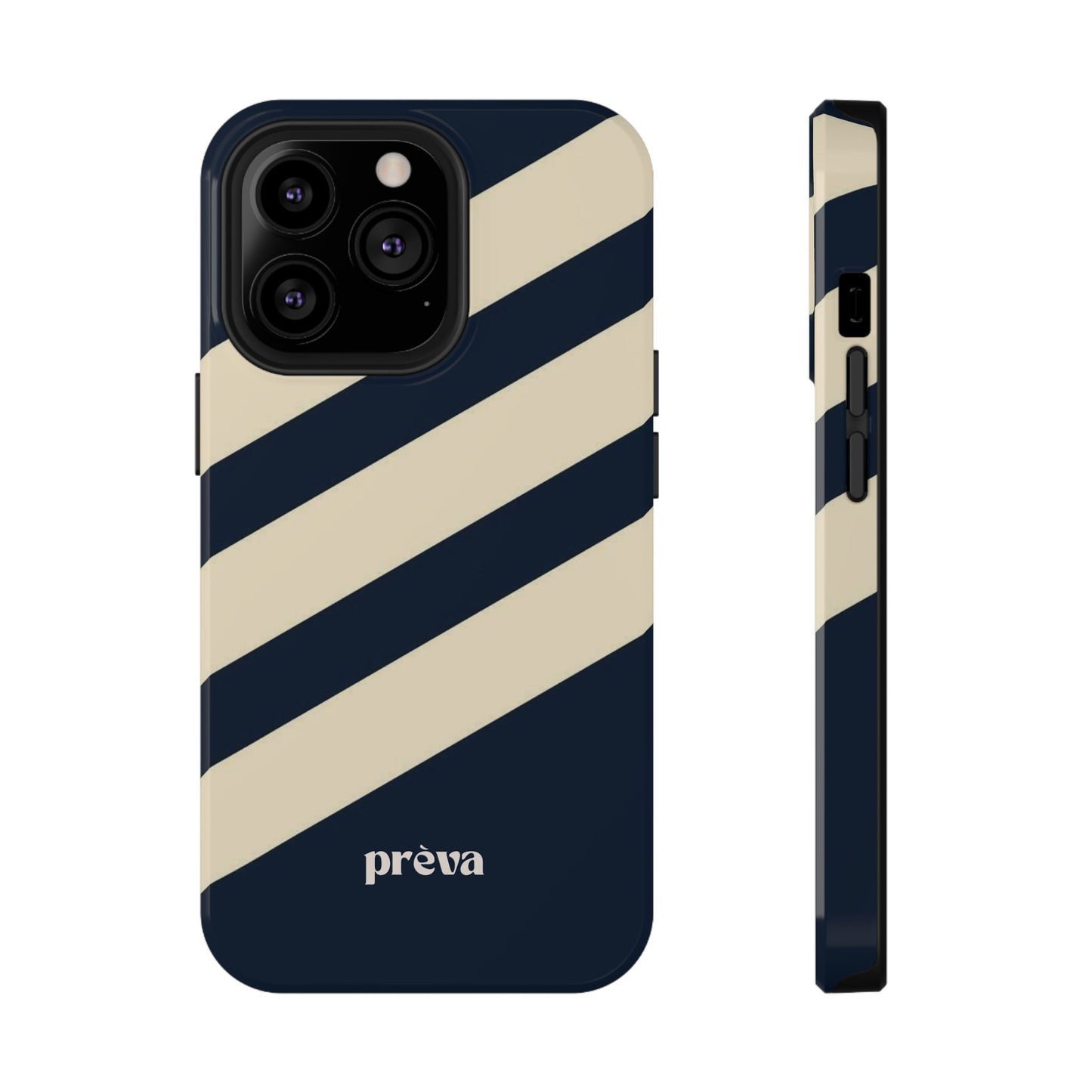 Striped Navy & Cream Phone Case