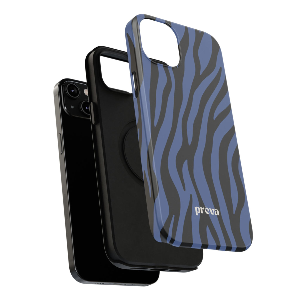 Blue & Black Zebra Stripe Phone Case