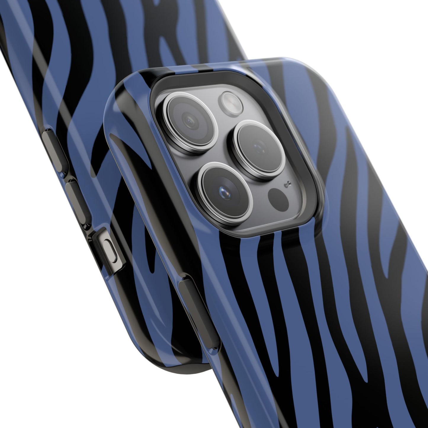 Blue & Black Zebra Stripe Phone Case